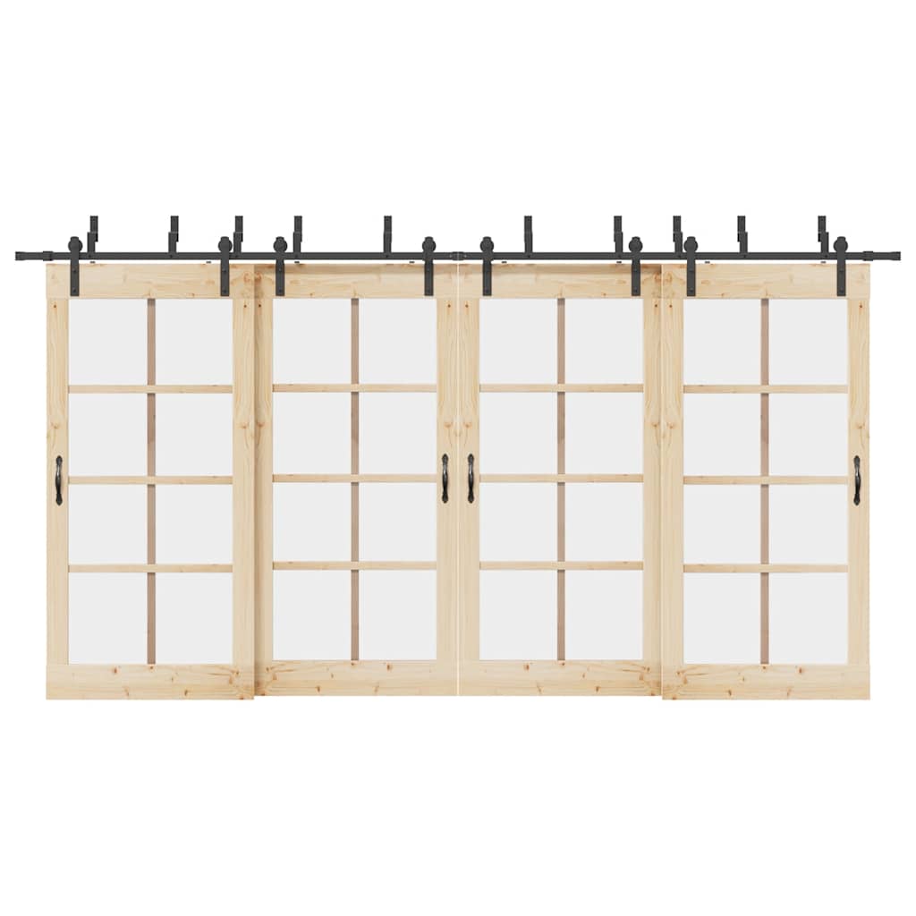 Doos met onderdelen voor schuifdeur 427 cm staal zwart is nu te koop bij PeponiXL, paradijselijk wonen!