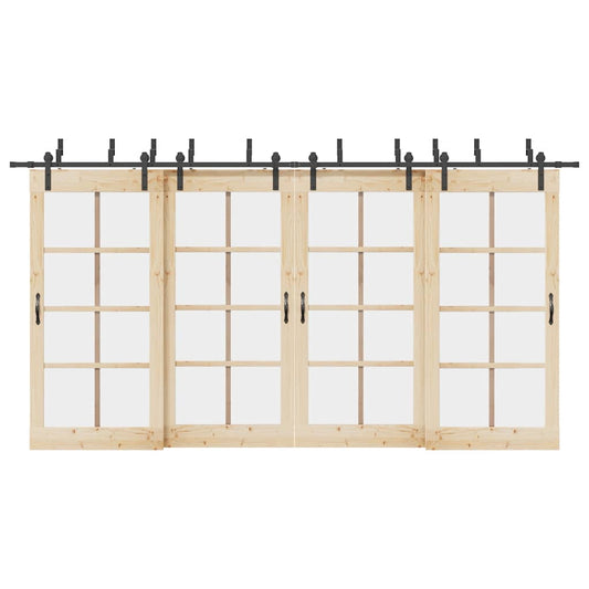 Doos met onderdelen voor schuifdeur 427 cm staal zwart is nu te koop bij PeponiXL, paradijselijk wonen!