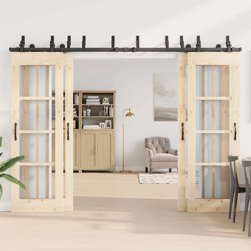 Doos met onderdelen voor schuifdeur 305 cm staal zwart is nu te koop bij PeponiXL, paradijselijk wonen!