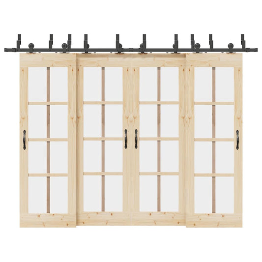 Doos met onderdelen voor schuifdeur 305 cm staal zwart is nu te koop bij PeponiXL, paradijselijk wonen!