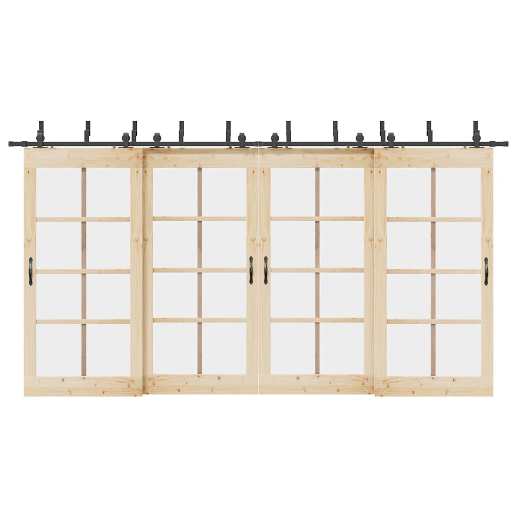 Doos met onderdelen voor schuifdeur 427 cm staal zwart is nu te koop bij PeponiXL, paradijselijk wonen!