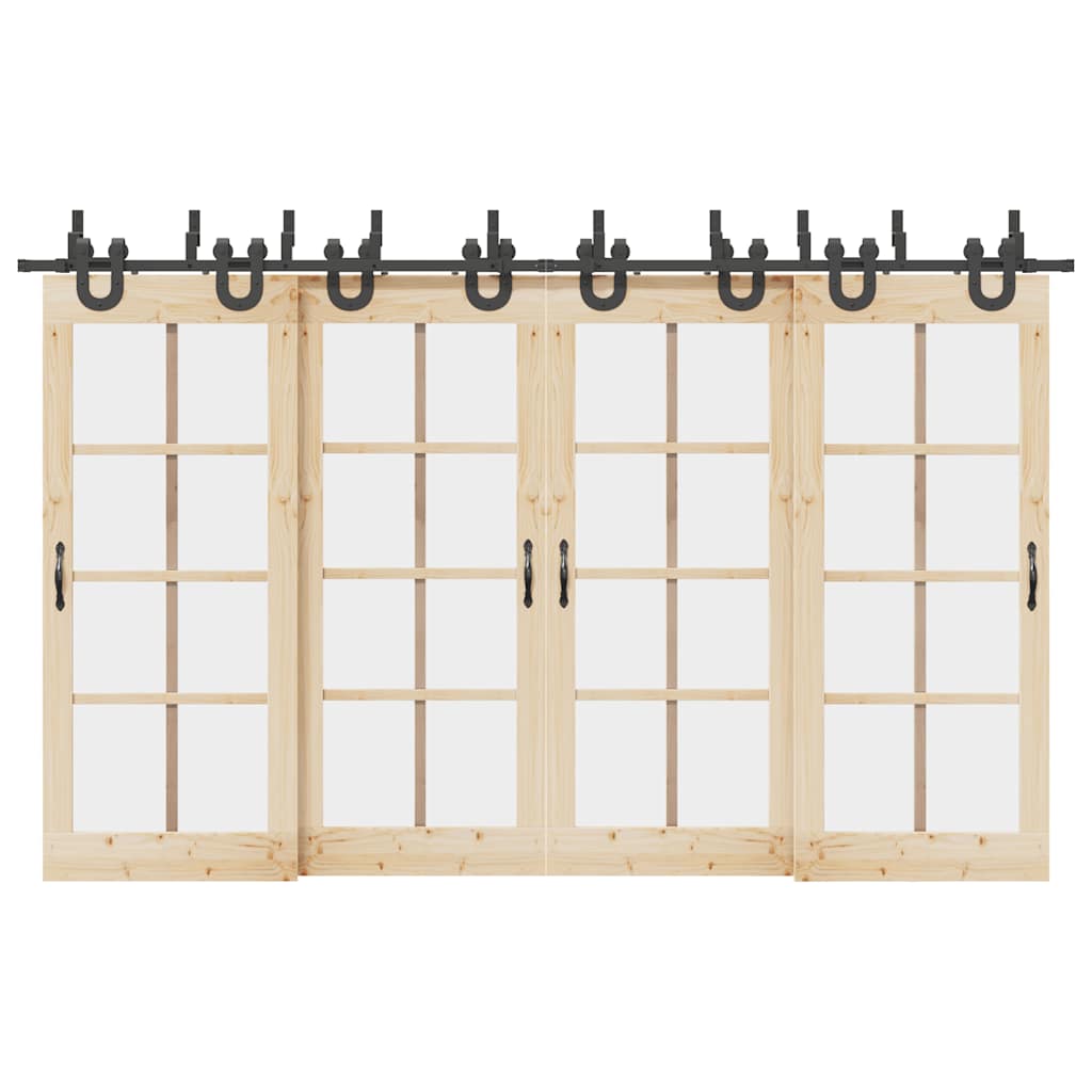 Doos met onderdelen voor schuifdeur 366 cm staal zwart is nu te koop bij PeponiXL, paradijselijk wonen!