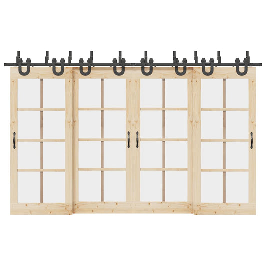Doos met onderdelen voor schuifdeur 366 cm staal zwart is nu te koop bij PeponiXL, paradijselijk wonen!