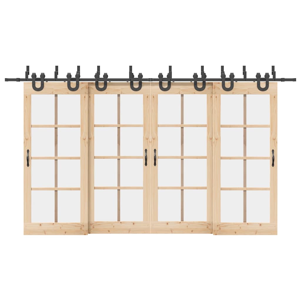 Doos met onderdelen voor schuifdeur 400 cm staal zwart is nu te koop bij PeponiXL, paradijselijk wonen!