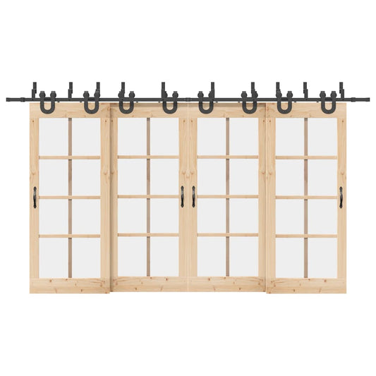 Doos met onderdelen voor schuifdeur 400 cm staal zwart is nu te koop bij PeponiXL, paradijselijk wonen!