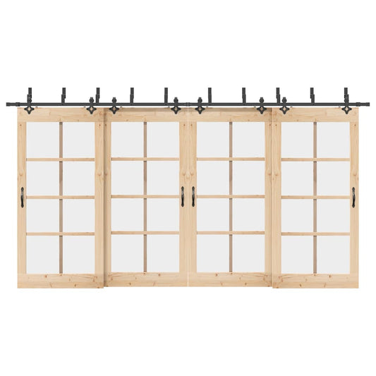Doos met onderdelen voor schuifdeur 427 cm staal zwart is nu te koop bij PeponiXL, paradijselijk wonen!