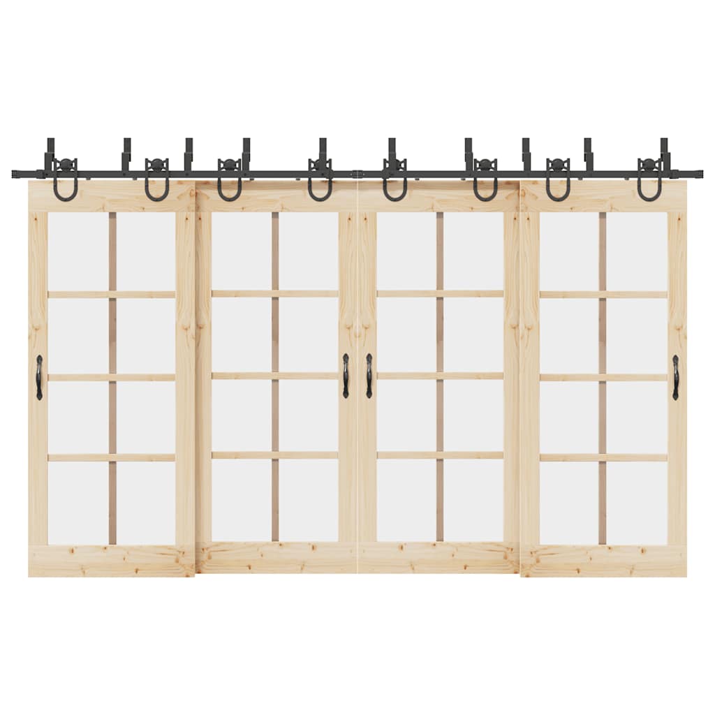 Doos met onderdelen voor schuifdeur 366 cm staal zwart is nu te koop bij PeponiXL, paradijselijk wonen!