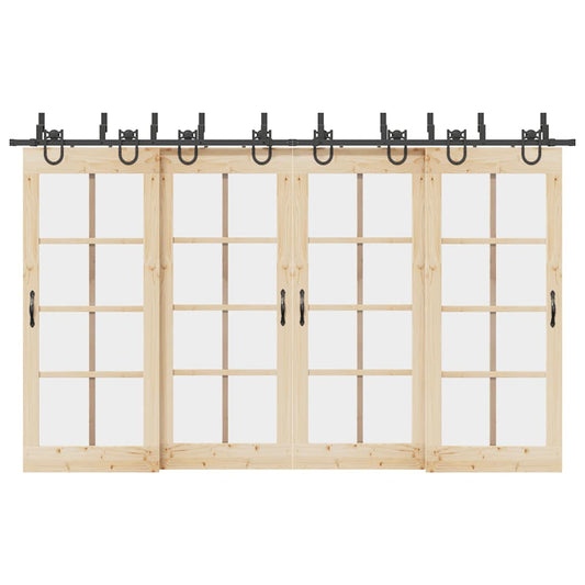 Doos met onderdelen voor schuifdeur 366 cm staal zwart is nu te koop bij PeponiXL, paradijselijk wonen!