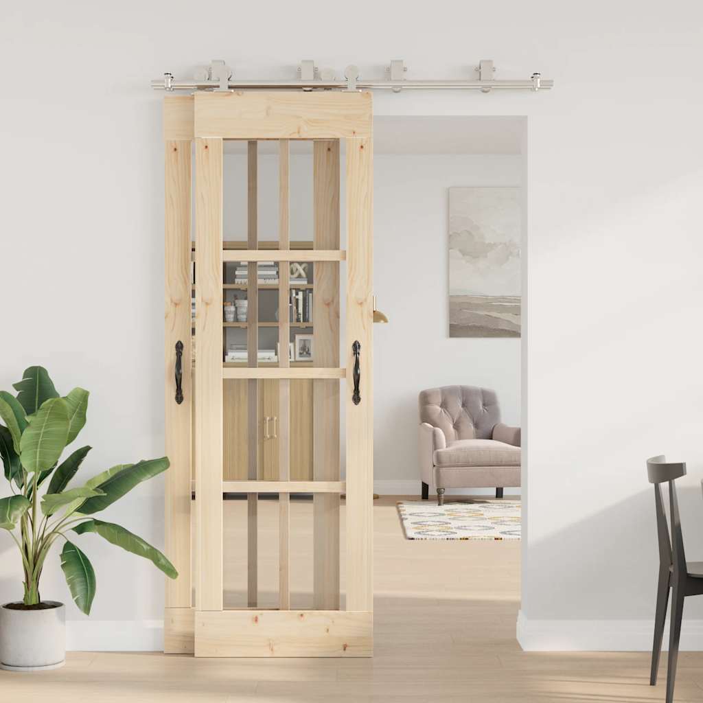 Schuifdeur onderdelenset 183 cm roestvrij staal zilverkleurig is nu te koop bij PeponiXL, paradijselijk wonen!