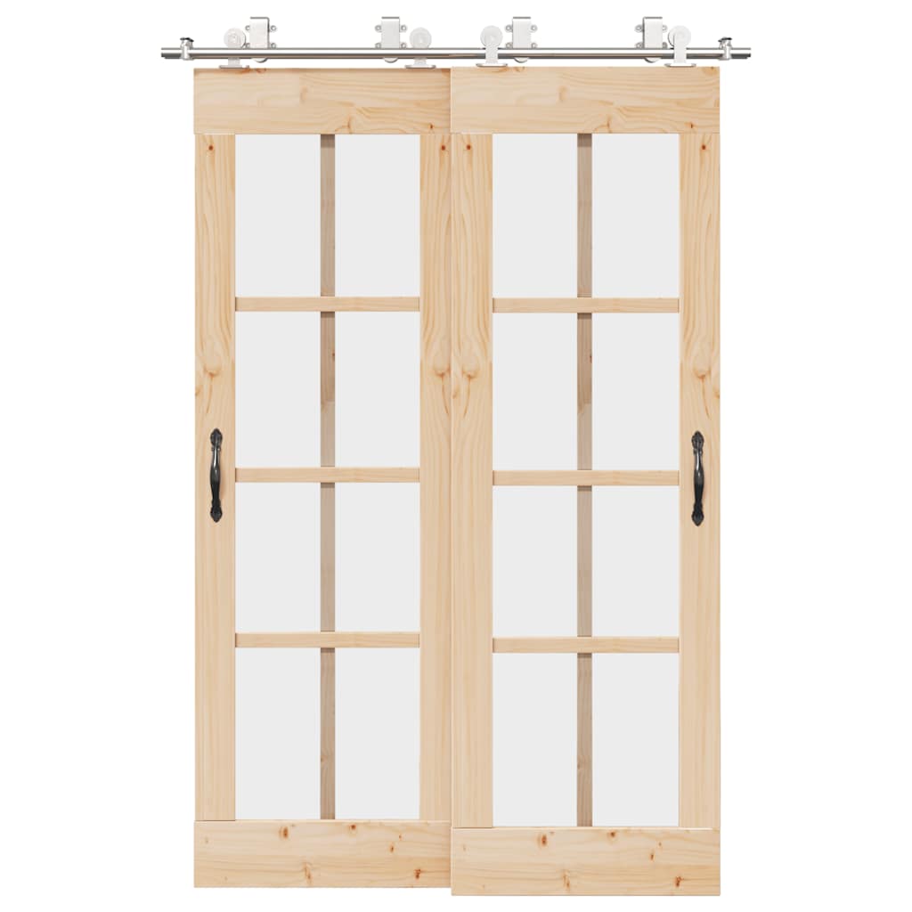 Schuifdeur onderdelenset 183 cm roestvrij staal zilverkleurig is nu te koop bij PeponiXL, paradijselijk wonen!