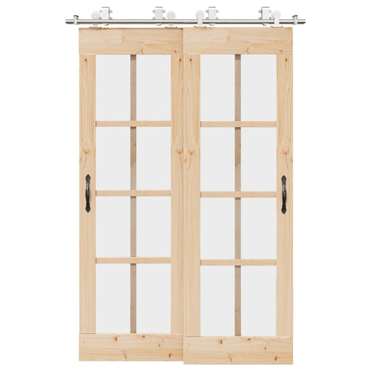 Schuifdeur onderdelenset 183 cm roestvrij staal zilverkleurig is nu te koop bij PeponiXL, paradijselijk wonen!