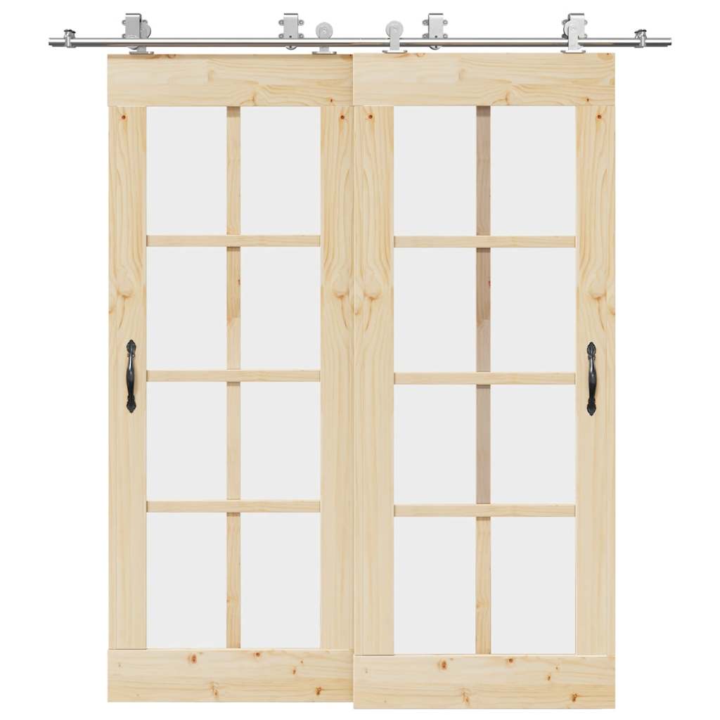 Schuifdeur onderdelenset 200 cm roestvrij staal zilverkleurig is nu te koop bij PeponiXL, paradijselijk wonen!
