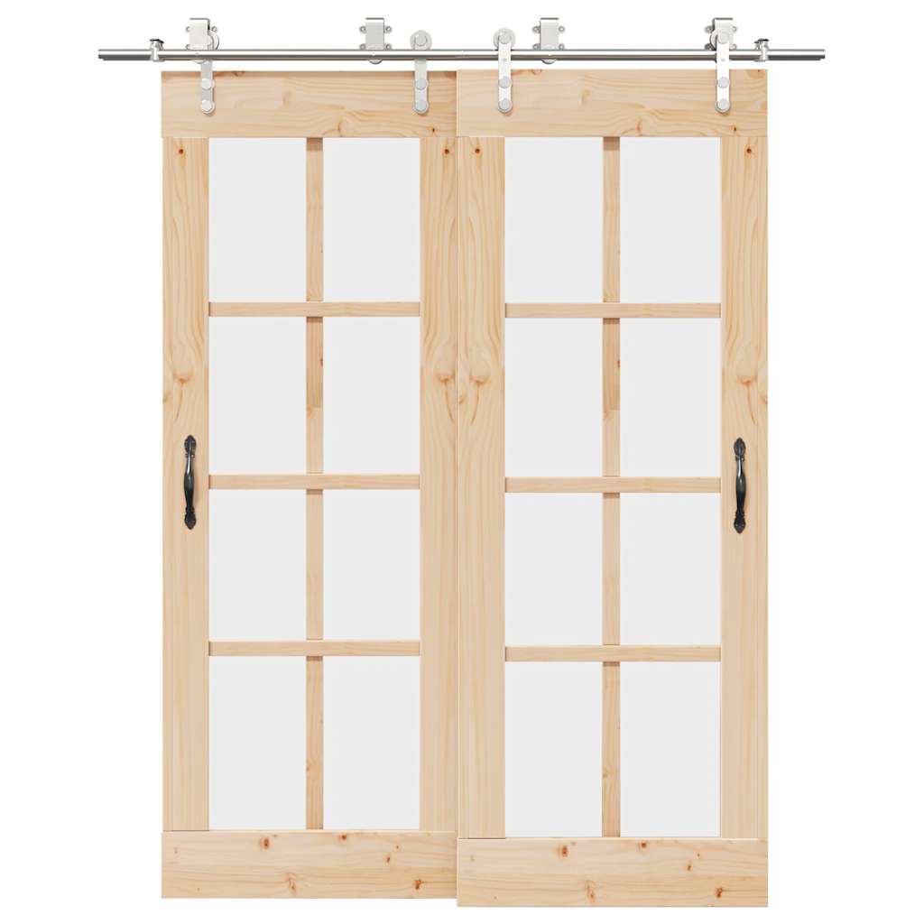 Schuifdeur onderdelenset 183 cm roestvrij staal zilverkleurig is nu te koop bij PeponiXL, paradijselijk wonen!