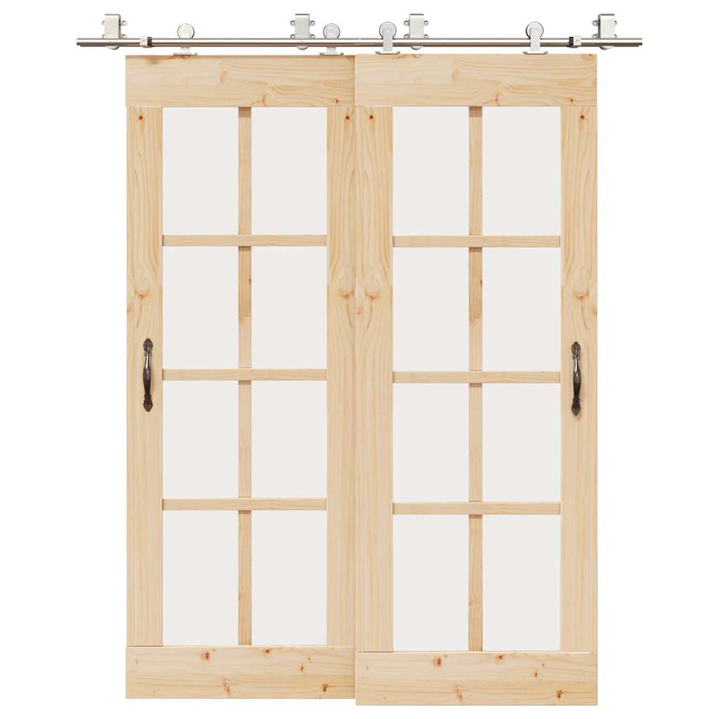 Schuifdeur onderdelenset 183 cm roestvrij staal zilverkleurig is nu te koop bij PeponiXL, paradijselijk wonen!