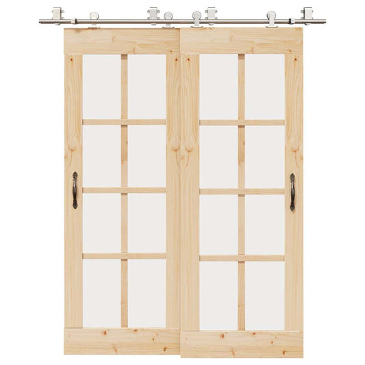 Schuifdeur onderdelenset 183 cm roestvrij staal zilverkleurig is nu te koop bij PeponiXL, paradijselijk wonen!