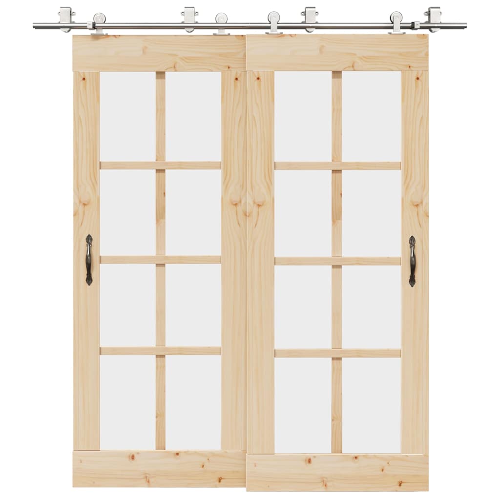 Schuifdeur onderdelenset 200 cm roestvrij staal zilverkleurig is nu te koop bij PeponiXL, paradijselijk wonen!