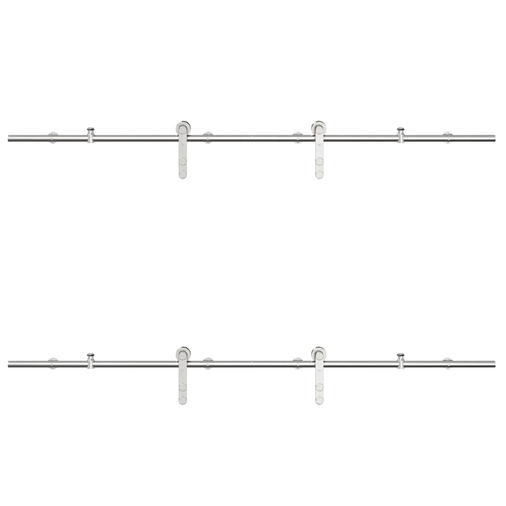 Schuifdeur onderdelenset 183 cm roestvrij staal zilverkleurig is nu te koop bij PeponiXL, paradijselijk wonen!