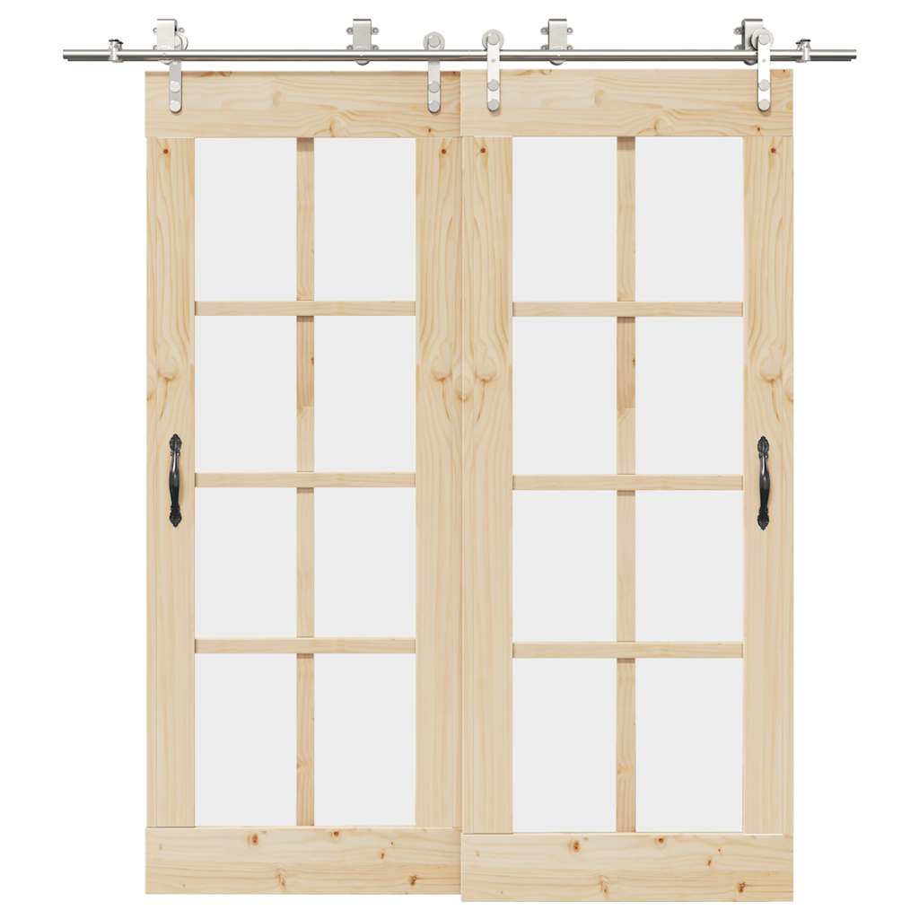 Schuifdeur onderdelenset 200 cm roestvrij staal zilverkleurig is nu te koop bij PeponiXL, paradijselijk wonen!