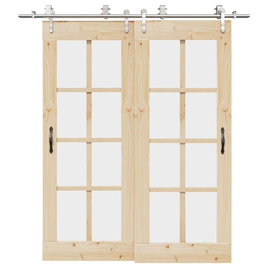 Schuifdeur onderdelenset 200 cm roestvrij staal zilverkleurig is nu te koop bij PeponiXL, paradijselijk wonen!