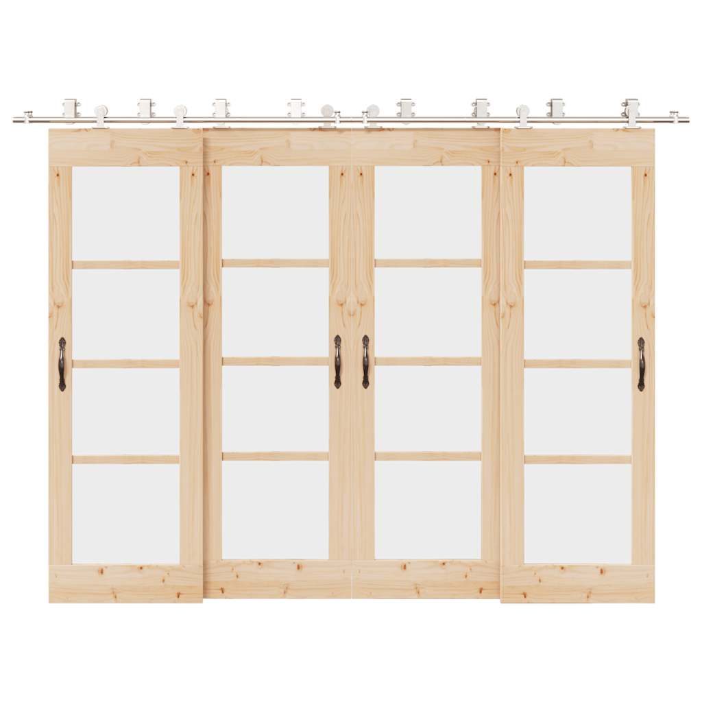 Schuifdeur onderdelenset 366 cm roestvrij staal zilverkleurig is nu te koop bij PeponiXL, paradijselijk wonen!