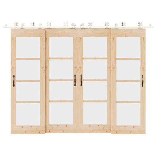 Schuifdeur onderdelenset 366 cm roestvrij staal zilverkleurig is nu te koop bij PeponiXL, paradijselijk wonen!