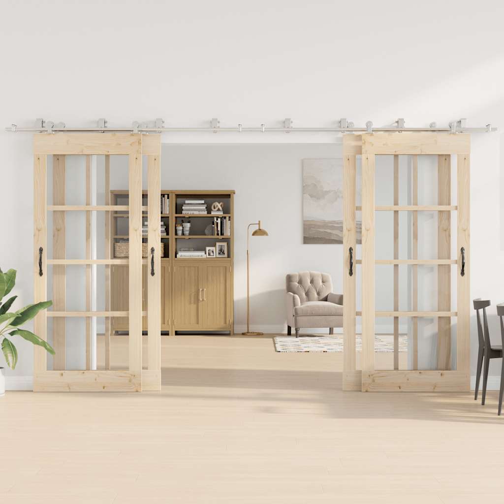 Schuifdeur onderdelenset 400 cm roestvrij staal zilverkleurig is nu te koop bij PeponiXL, paradijselijk wonen!
