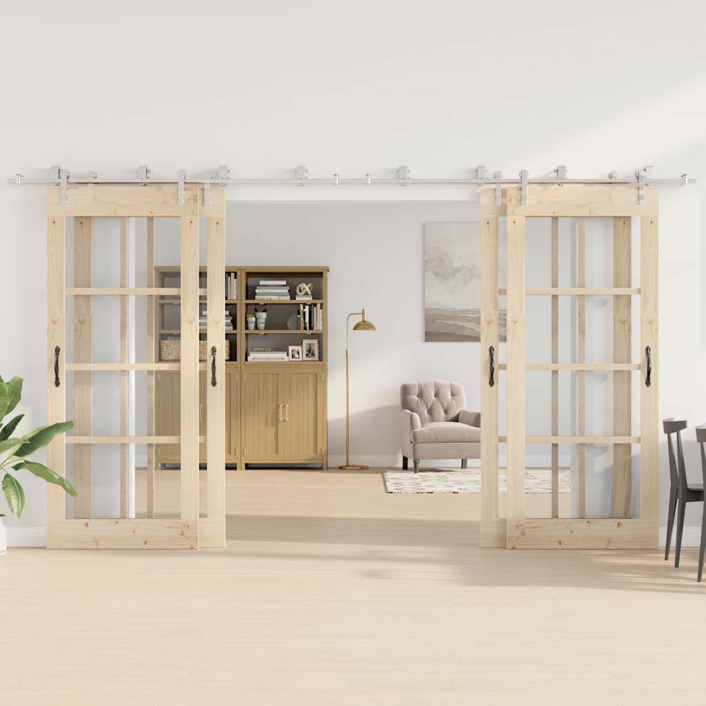 Schuifdeur onderdelenset 400 cm roestvrij staal zilverkleurig is nu te koop bij PeponiXL, paradijselijk wonen!