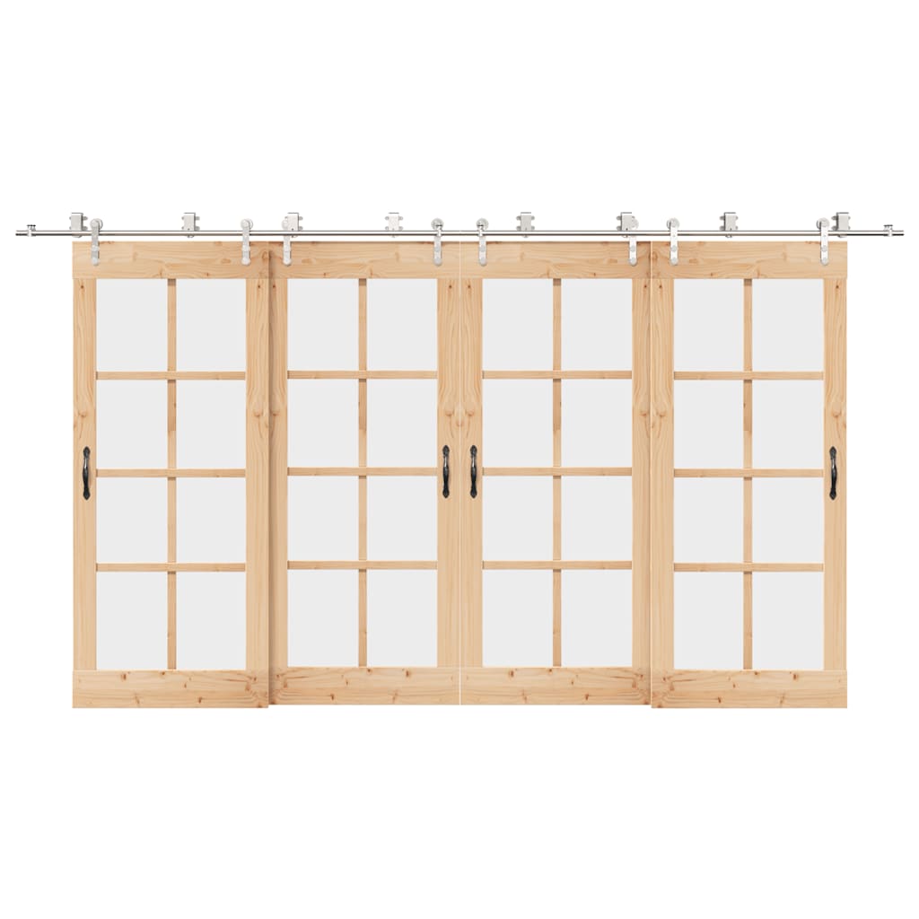 Schuifdeur onderdelenset 400 cm roestvrij staal zilverkleurig is nu te koop bij PeponiXL, paradijselijk wonen!