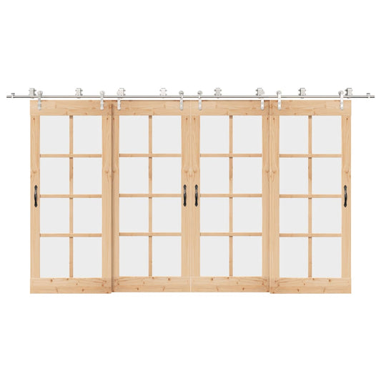 Schuifdeur onderdelenset 400 cm roestvrij staal zilverkleurig is nu te koop bij PeponiXL, paradijselijk wonen!