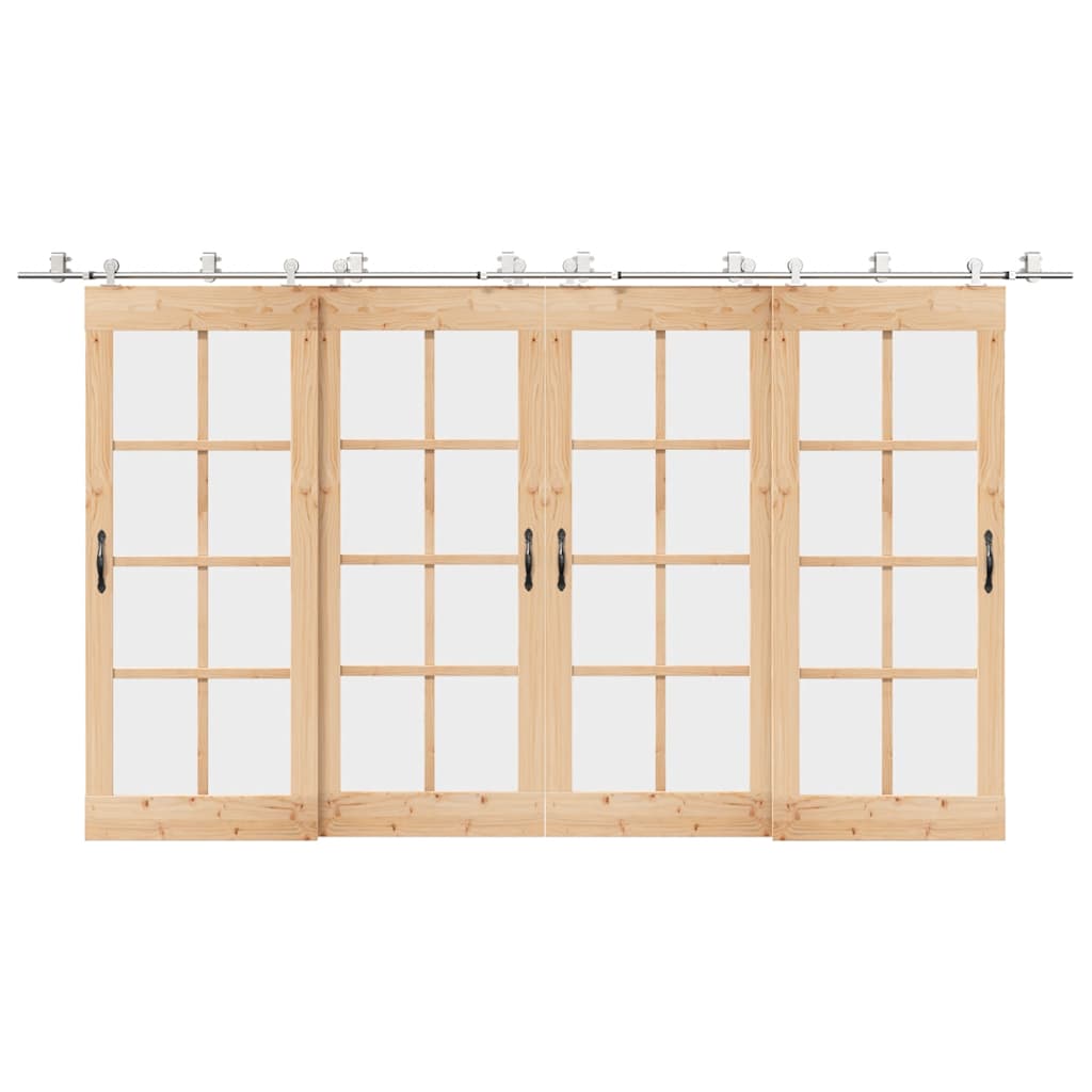 Schuifdeur onderdelenset 400 cm roestvrij staal zilverkleurig is nu te koop bij PeponiXL, paradijselijk wonen!
