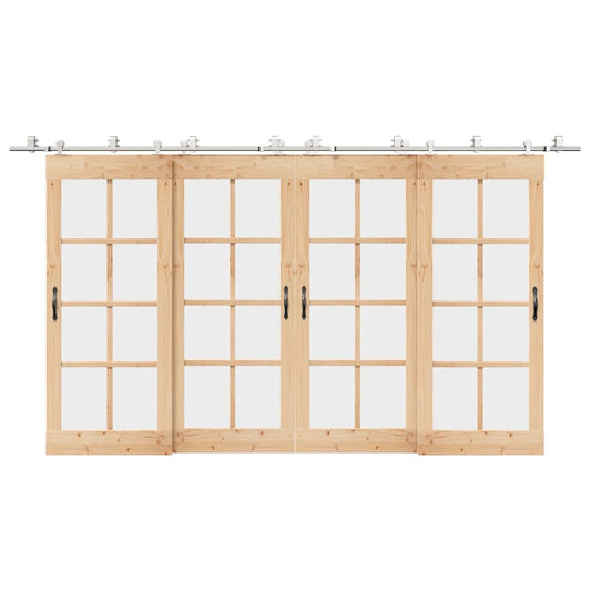 Schuifdeur onderdelenset 400 cm roestvrij staal zilverkleurig is nu te koop bij PeponiXL, paradijselijk wonen!