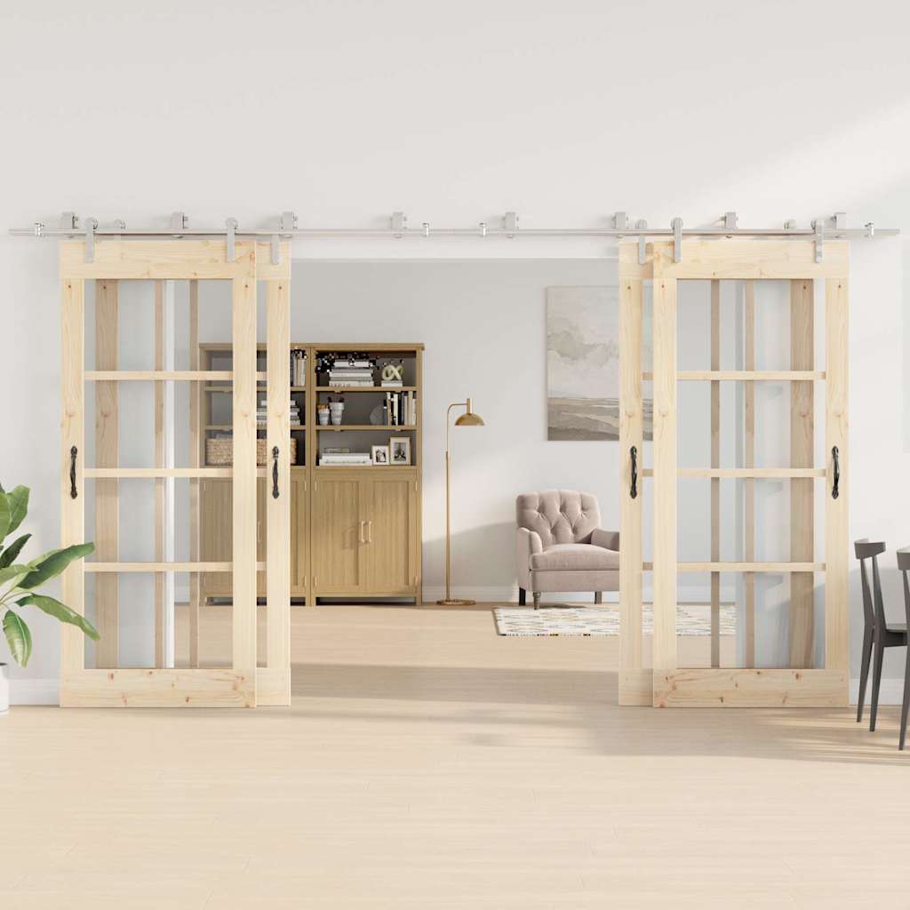 Schuifdeur onderdelenset 400 cm roestvrij staal zilverkleurig is nu te koop bij PeponiXL, paradijselijk wonen!