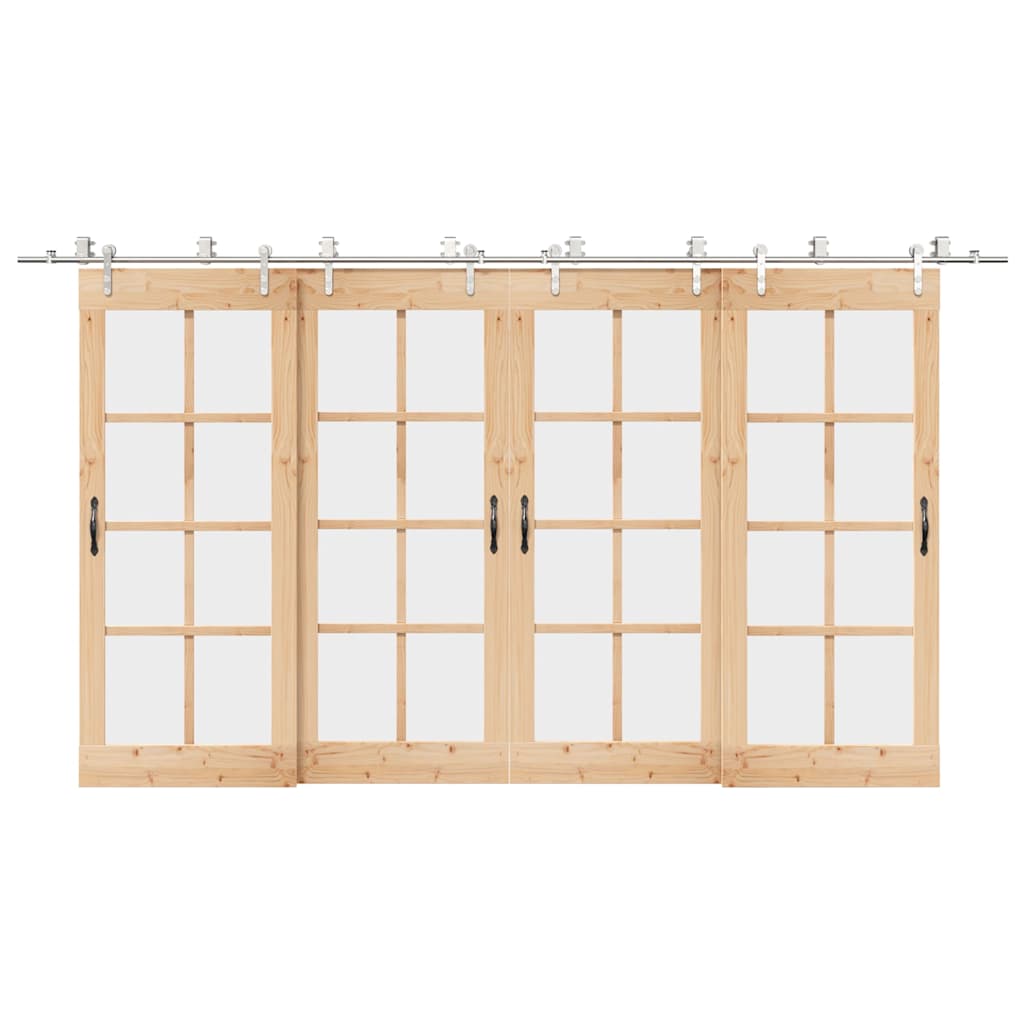 Schuifdeur onderdelenset 400 cm roestvrij staal zilverkleurig is nu te koop bij PeponiXL, paradijselijk wonen!