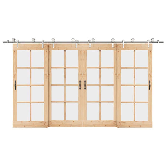 Schuifdeur onderdelenset 400 cm roestvrij staal zilverkleurig is nu te koop bij PeponiXL, paradijselijk wonen!