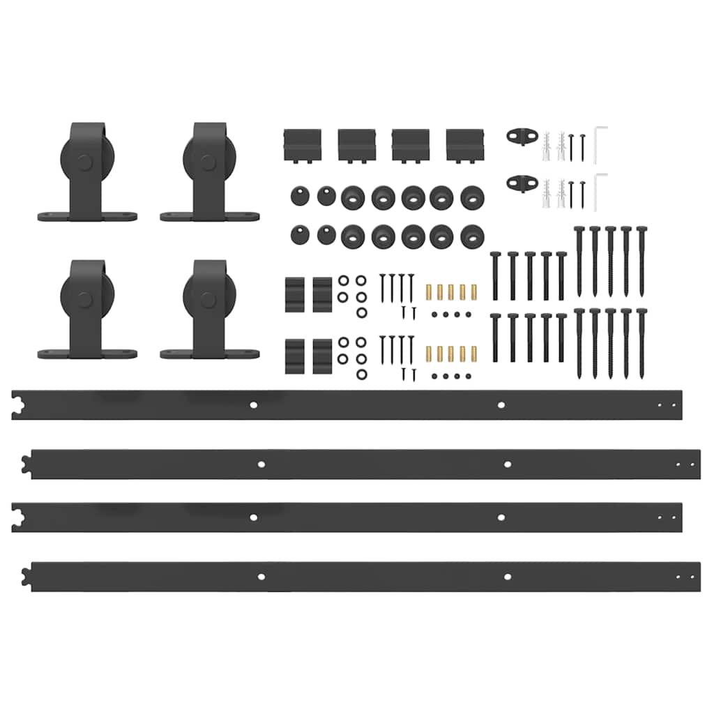 Doos met onderdelen voor schuifdeur 305 cm staal zwart is nu te koop bij PeponiXL, paradijselijk wonen!