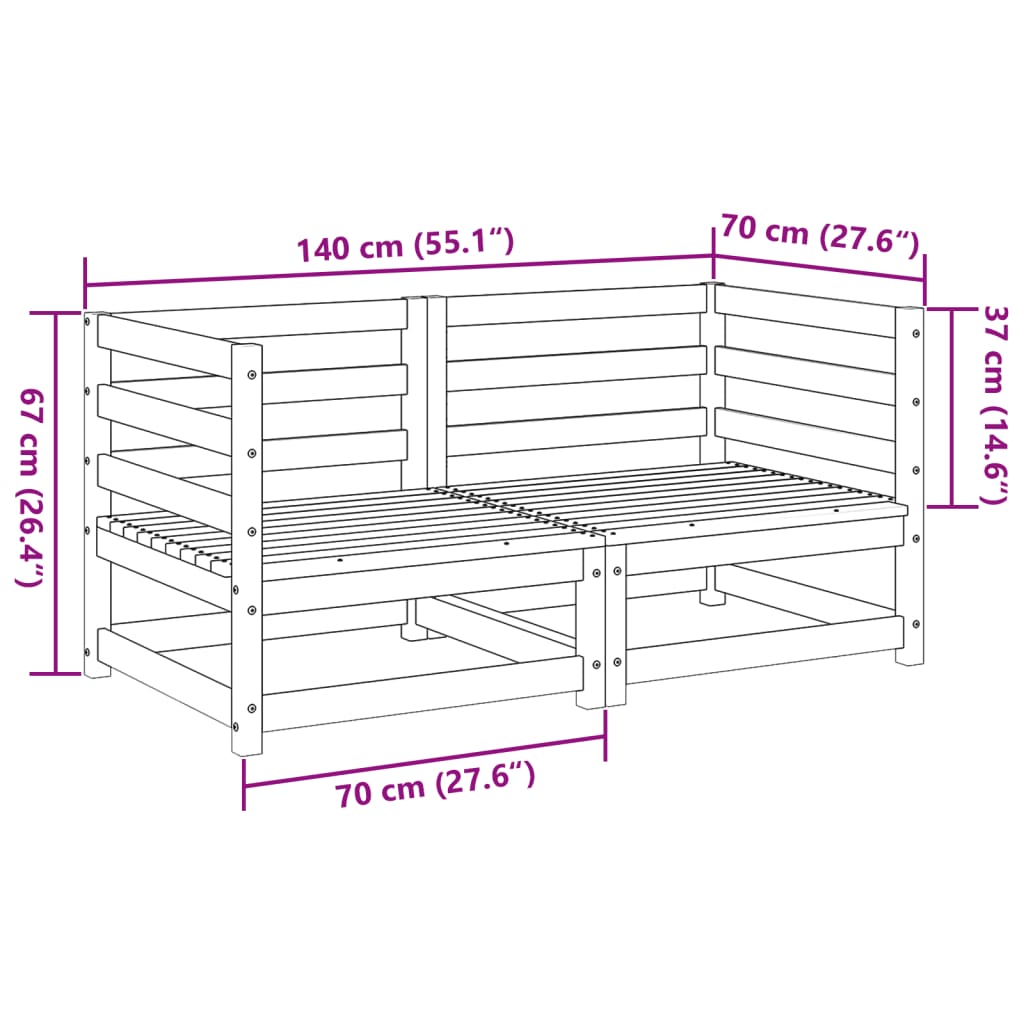 2-delige Loungeset massief douglas vurenhout is nu te koop bij PeponiXL, paradijselijk wonen!