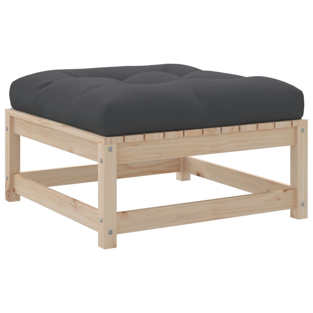 4-delige Loungeset met kussens massief grenenhout