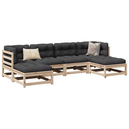 6-delige Loungeset met kussens massief grenenhout is nu te koop bij PeponiXL, paradijselijk wonen!
