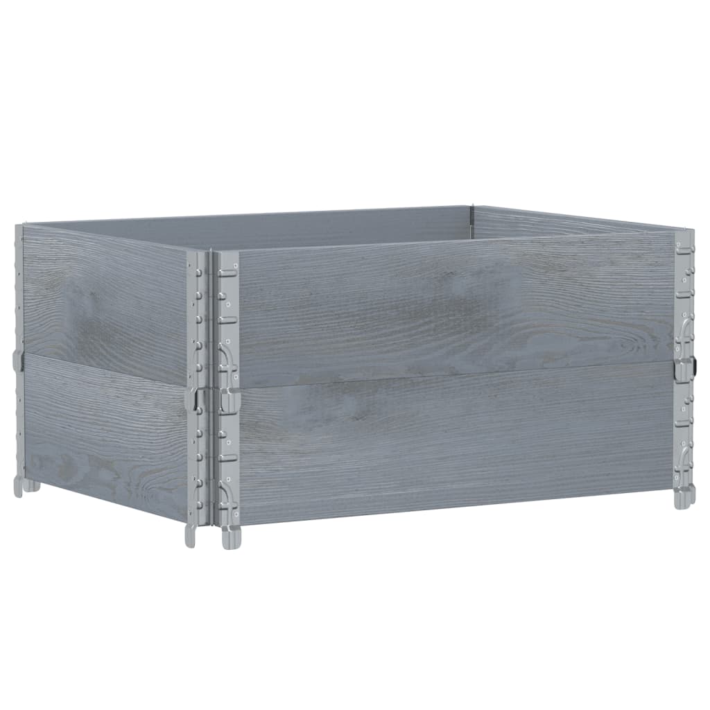 Palletopzetranden 2 st 80x60 cm massief grenenhout grijs is nu te koop bij PeponiXL, paradijselijk wonen!