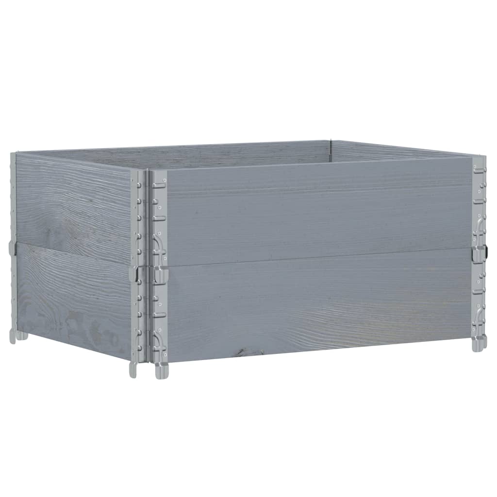 Palletopzetranden 2 st 80x60 cm massief grenenhout grijs is nu te koop bij PeponiXL, paradijselijk wonen!