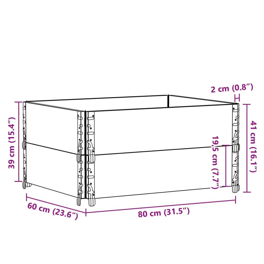 Palletopzetranden 2 st 80x60 cm massief grenenhout grijs is nu te koop bij PeponiXL, paradijselijk wonen!
