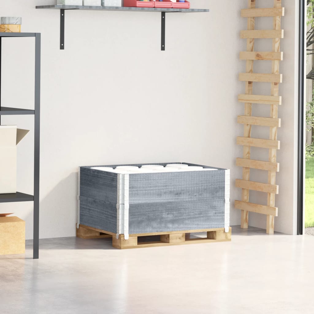 Palletopzetranden 2 st 80x60 cm massief grenenhout grijs is nu te koop bij PeponiXL, paradijselijk wonen!
