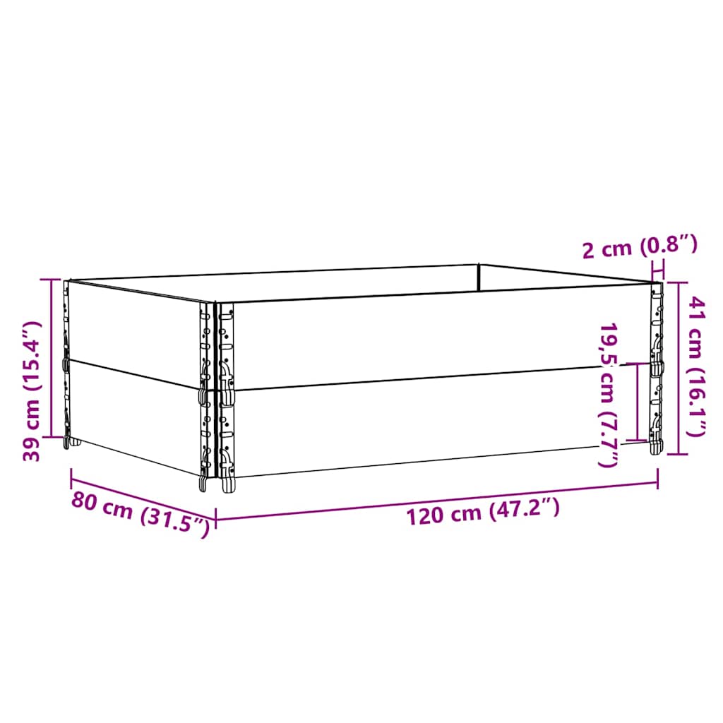 Palletopzetranden 2 st 120x80 cm massief grenenhout is nu te koop bij PeponiXL, paradijselijk wonen!