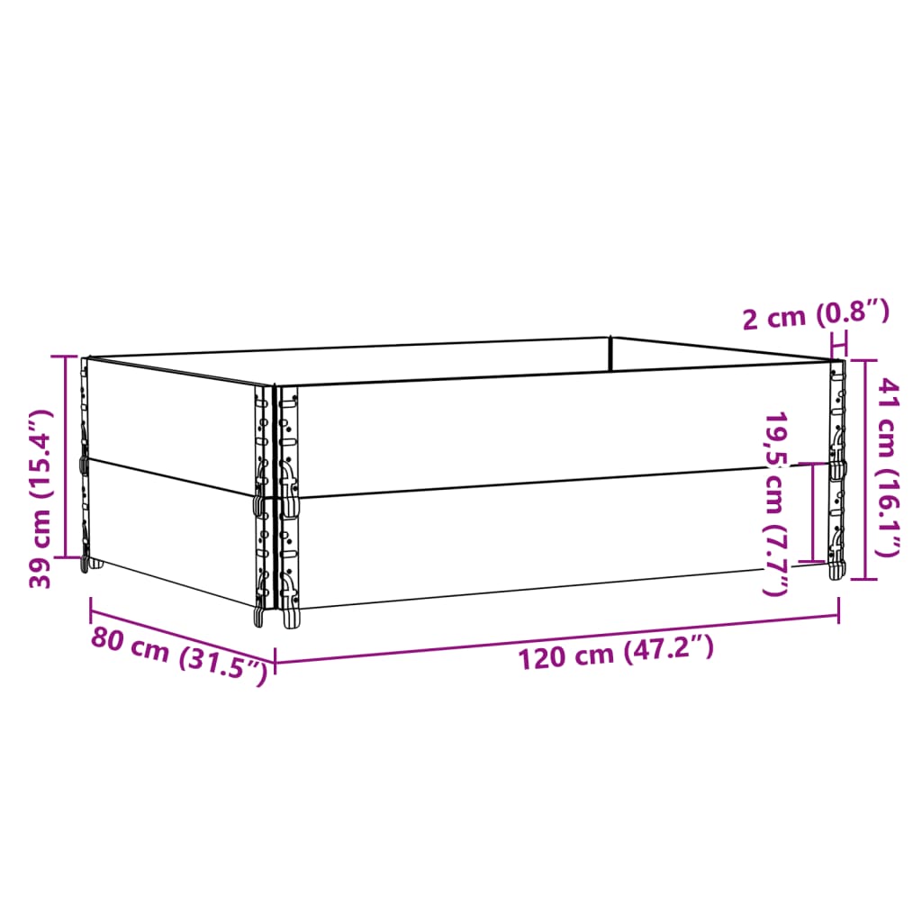 Palletopzetranden 2 st 120x80 cm massief grenenhout grijs is nu te koop bij PeponiXL, paradijselijk wonen!