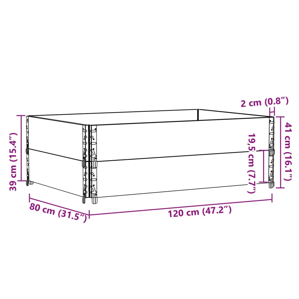 Palletopzetranden 2 st 120x80 cm massief grenenhout bruin is nu te koop bij PeponiXL, paradijselijk wonen!