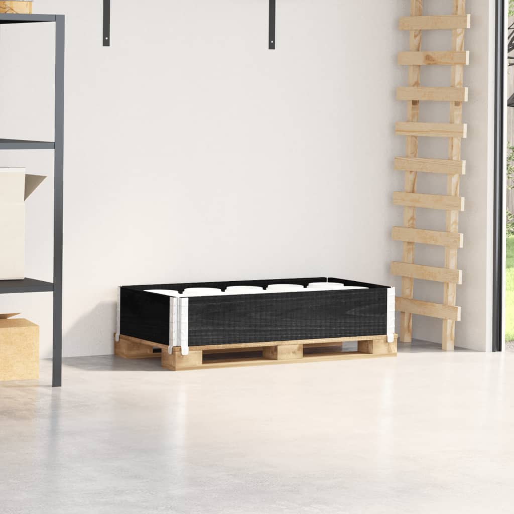 Palletopzetrand 100x50 cm massief grenenhout zwart is nu te koop bij PeponiXL, paradijselijk wonen!