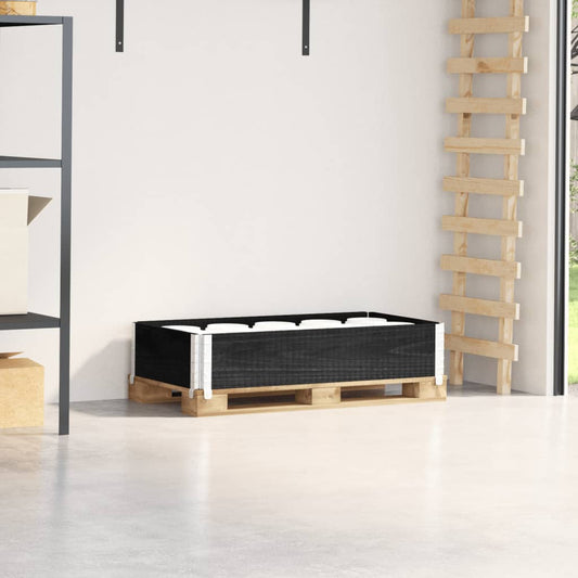 Palletopzetrand 100x50 cm massief grenenhout zwart is nu te koop bij PeponiXL, paradijselijk wonen!