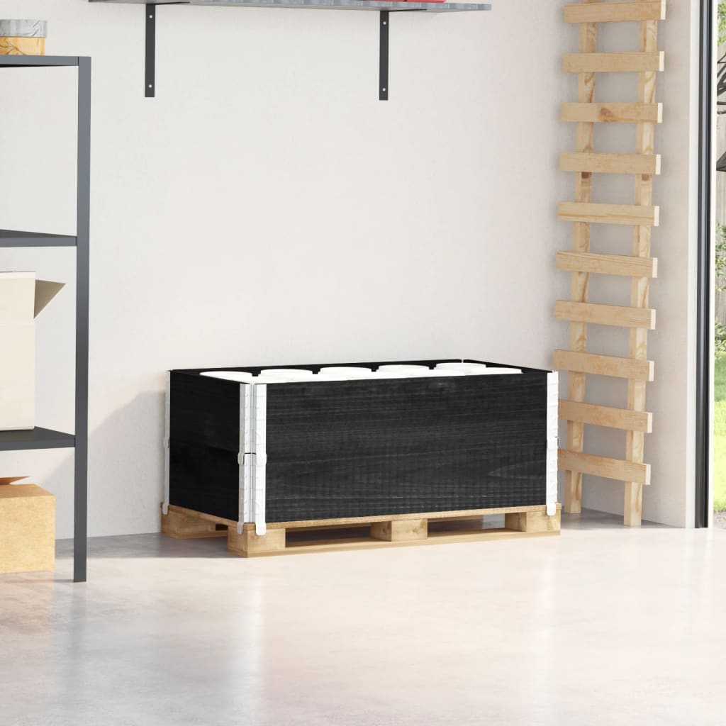 Palletopzetranden 2 st 100x50 cm massief grenenhout zwart is nu te koop bij PeponiXL, paradijselijk wonen!