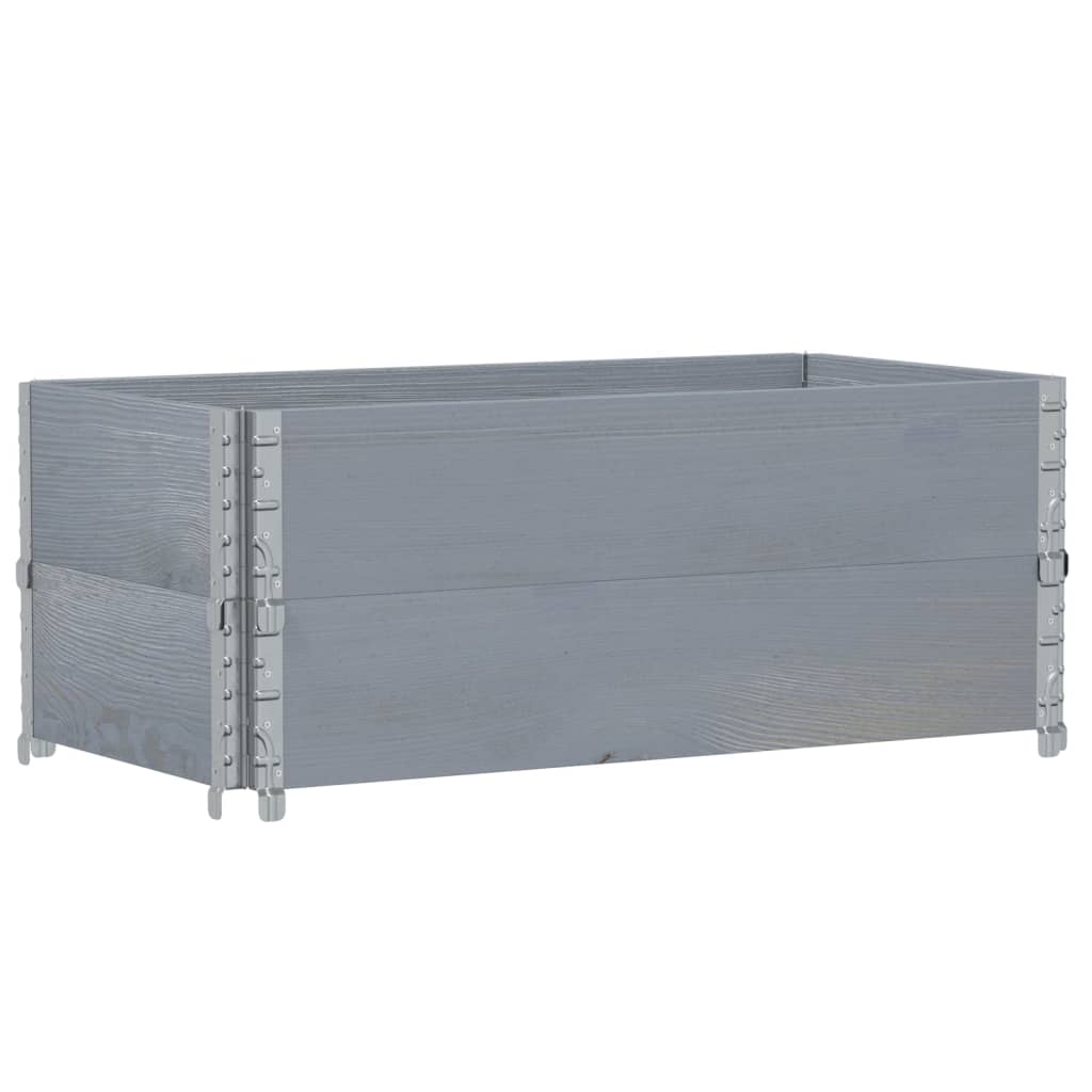 Palletopzetranden 2 st 100x50 cm massief grenenhout grijs is nu te koop bij PeponiXL, paradijselijk wonen!