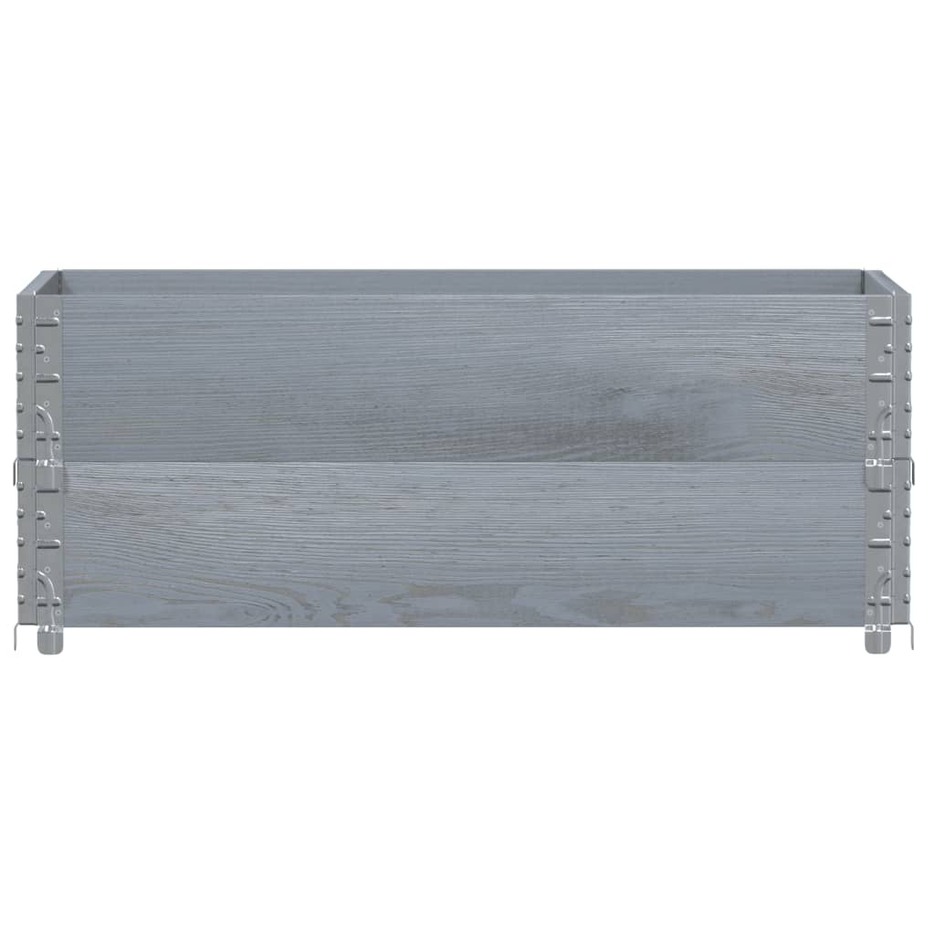 Palletopzetranden 2 st 100x50 cm massief grenenhout grijs is nu te koop bij PeponiXL, paradijselijk wonen!